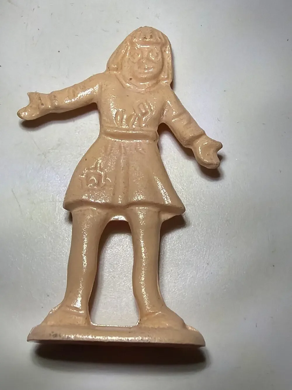 Vintage 1950s Pink Plastic Girl Figurine Cracker Jack Cereal Prize Premium Toy